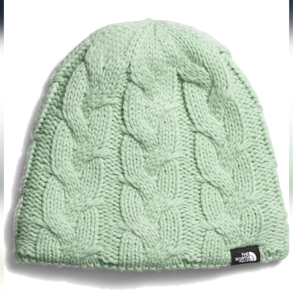 The North Face Cable Knit Minna Beanie Winter Hat NWT Misty Sage Green